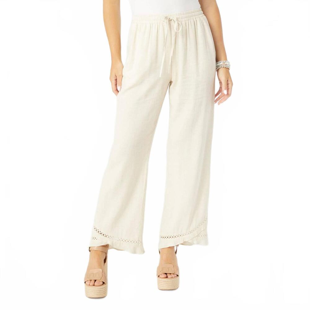 NEW COCO + CARMEN layla crossover ruffle pant in natural